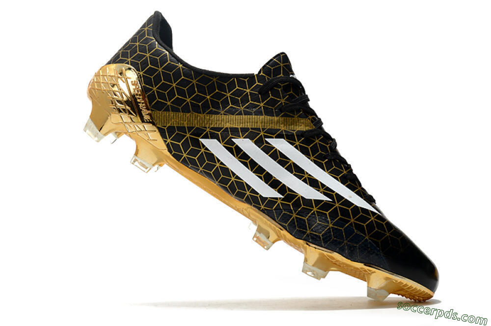 Adidas F50 Adizero Ghosted FG Low-Tops Football Boots - Black/White/Gold 4