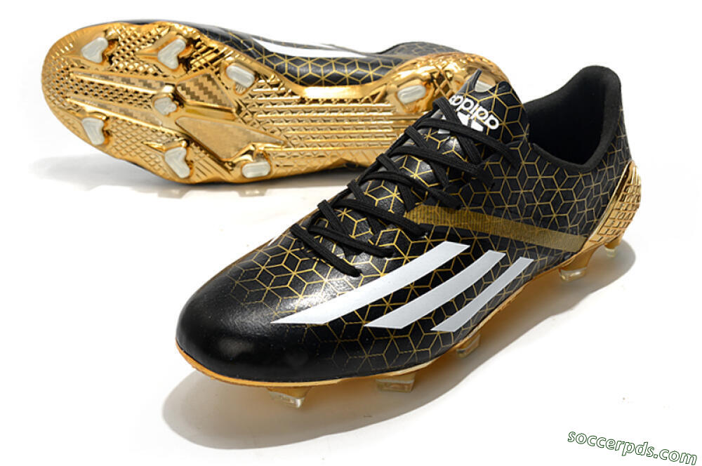 Adidas F50 Adizero Ghosted FG Low-Tops Football Boots - Black/White/Gold 3