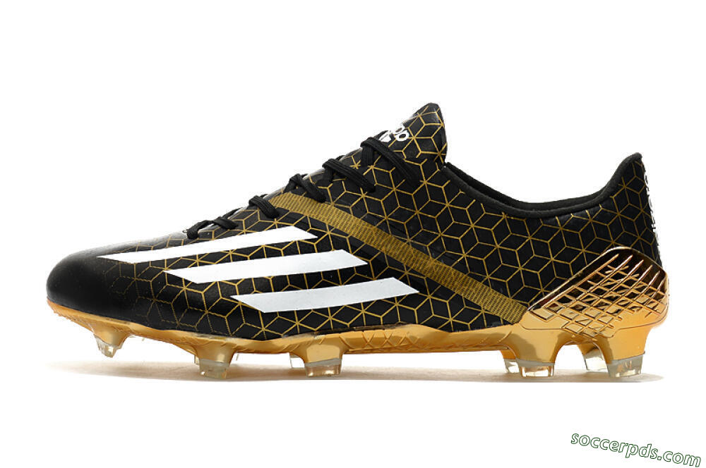 Adidas F50 Adizero Ghosted FG Low-Tops Football Boots - Black/White/Gold 2