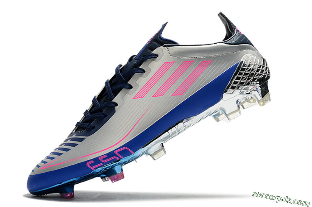 Adidas F50 Adizero Ghosted FG Low-Tops Football Boots - Silver/Pink/Blue 5