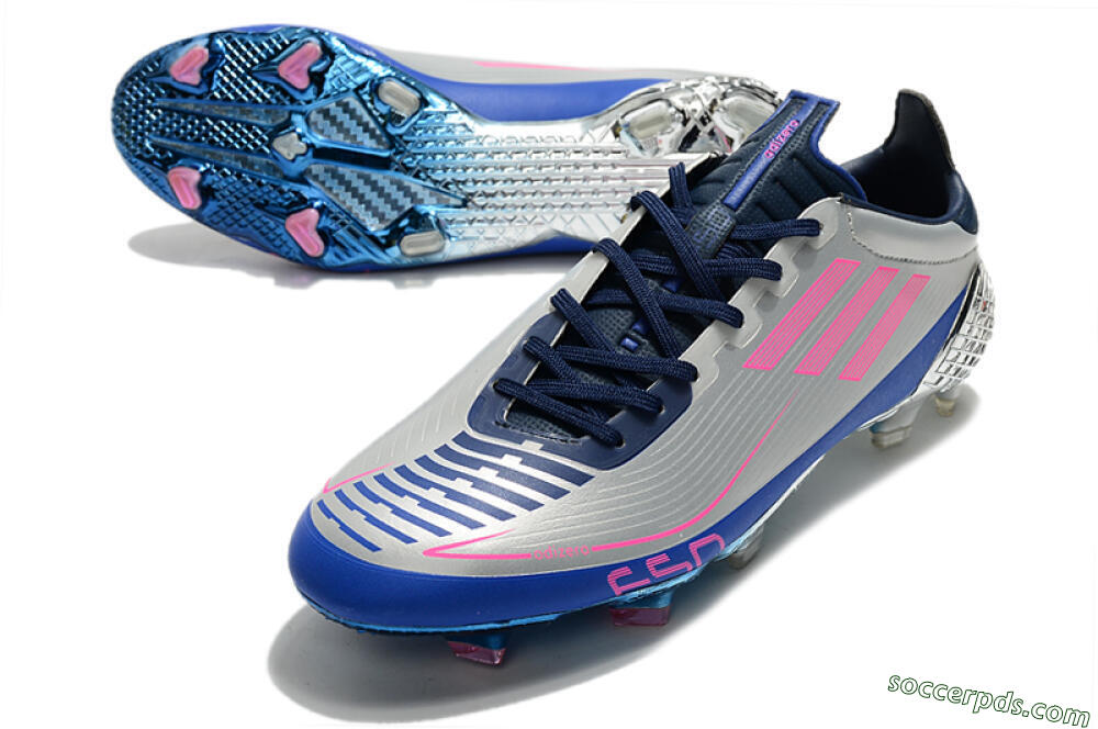 Adidas F50 Adizero Ghosted FG Low-Tops Football Boots - Silver/Pink/Blue 3