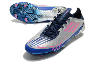 Adidas F50 Adizero Ghosted FG Low-Tops Football Boots - Silver/Pink/Blue