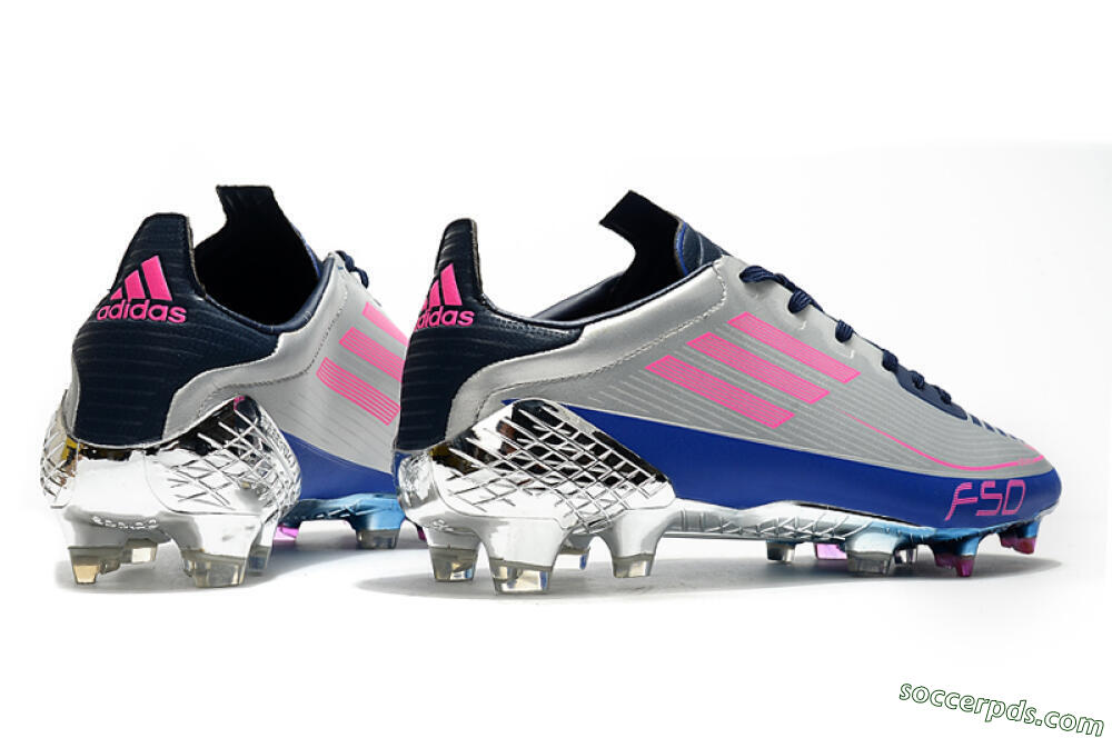 Adidas F50 Adizero Ghosted FG Low-Tops Football Boots - Silver/Pink/Blue 6