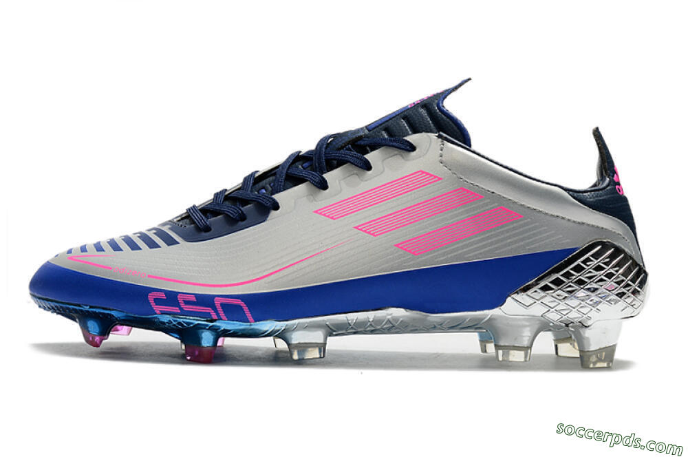 Adidas F50 Adizero Ghosted FG Low-Tops Football Boots - Silver/Pink/Blue 2