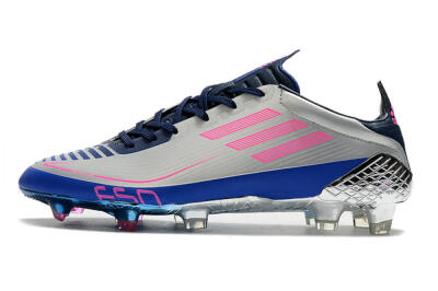 Adidas F50 Adizero Ghosted FG Low-Tops Football Boots - Silver/Pink/Blue
