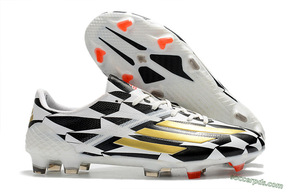 Adidas F50 Adizero Ghosted FG Low-Tops Football Boots - White/Black/Gold 1