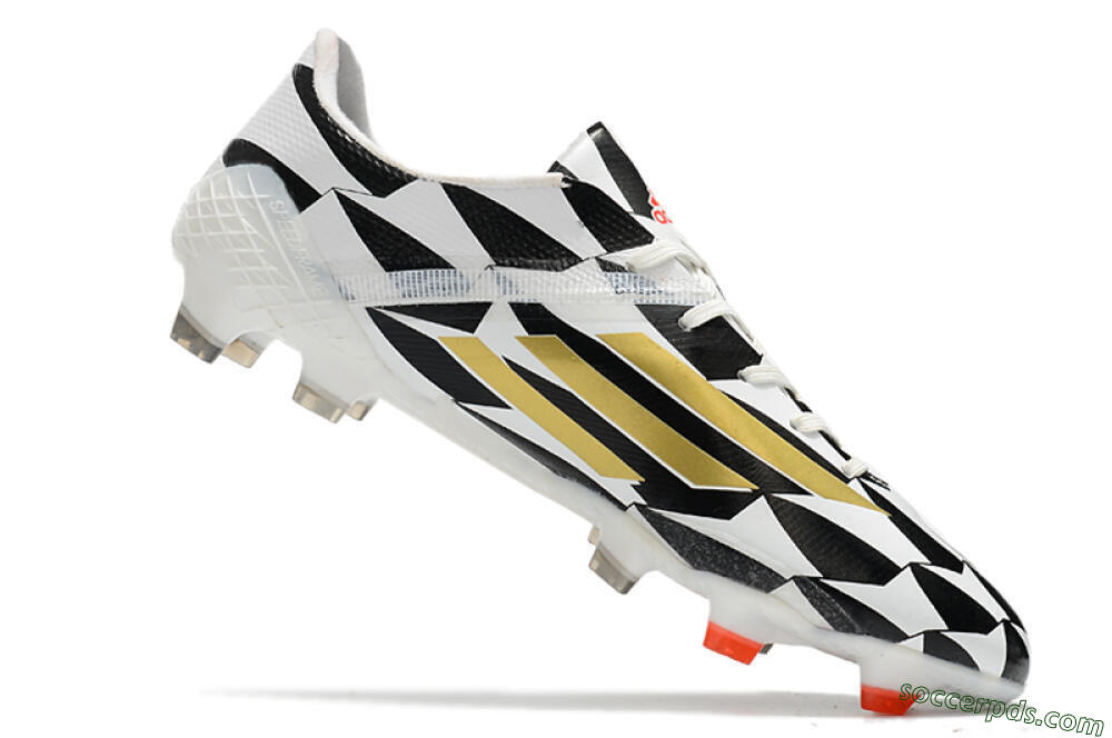 Adidas F50 Adizero Ghosted FG Low-Tops Football Boots - White/Black/Gold 4