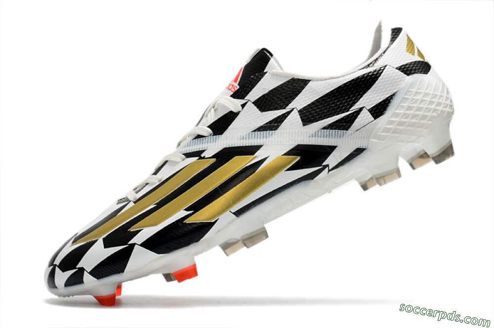 Adidas F50 Adizero Ghosted FG Low-Tops Football Boots - White/Black/Gold 5