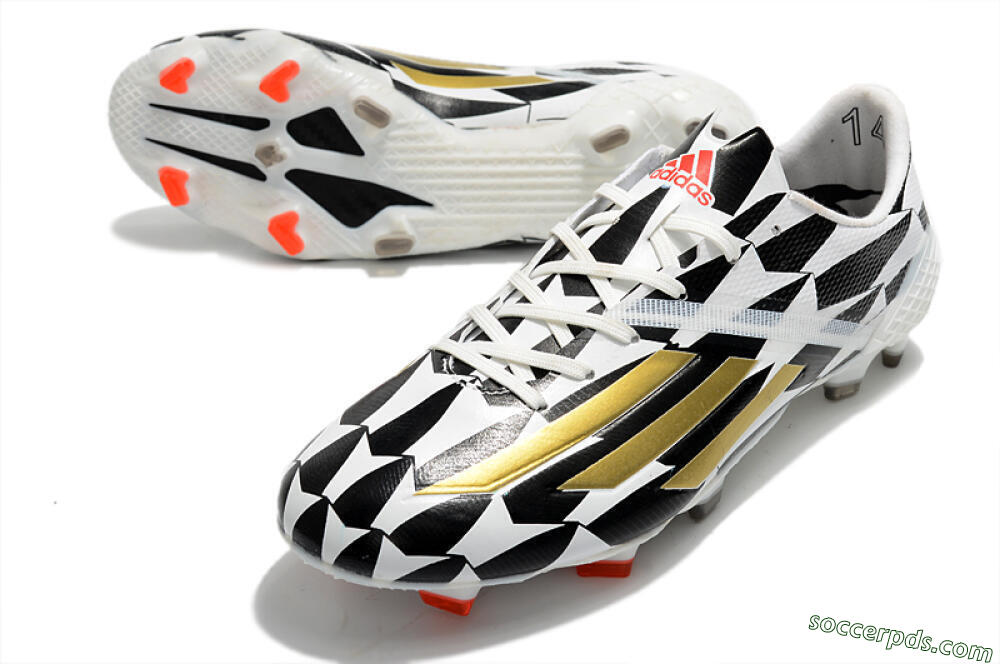 Adidas F50 Adizero Ghosted FG Low-Tops Football Boots - White/Black/Gold 3