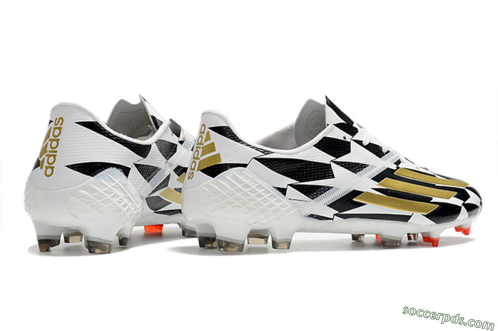 Adidas F50 Adizero Ghosted FG Low-Tops Football Boots - White/Black/Gold 6