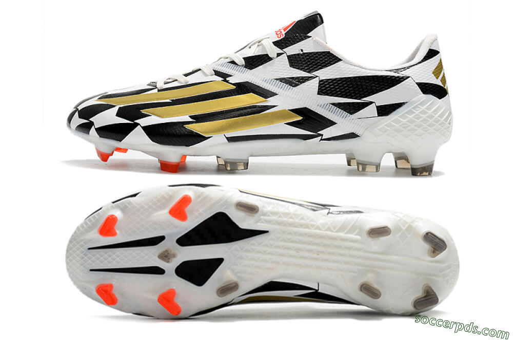 Adidas F50 Adizero Ghosted FG Low-Tops Football Boots - White/Black/Gold 0