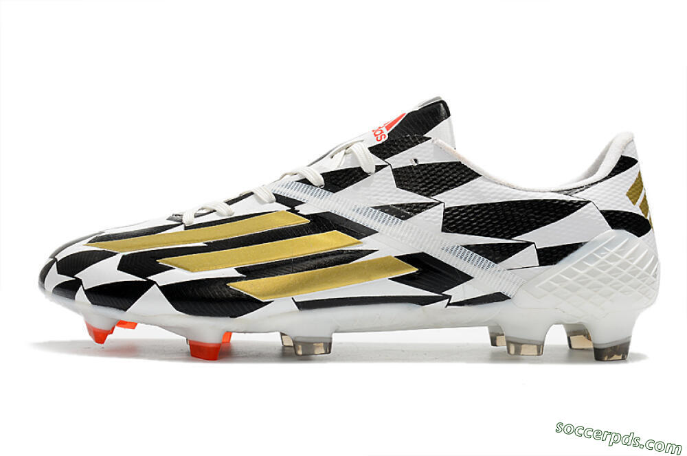 Adidas F50 Adizero Ghosted FG Low-Tops Football Boots - White/Black/Gold 2