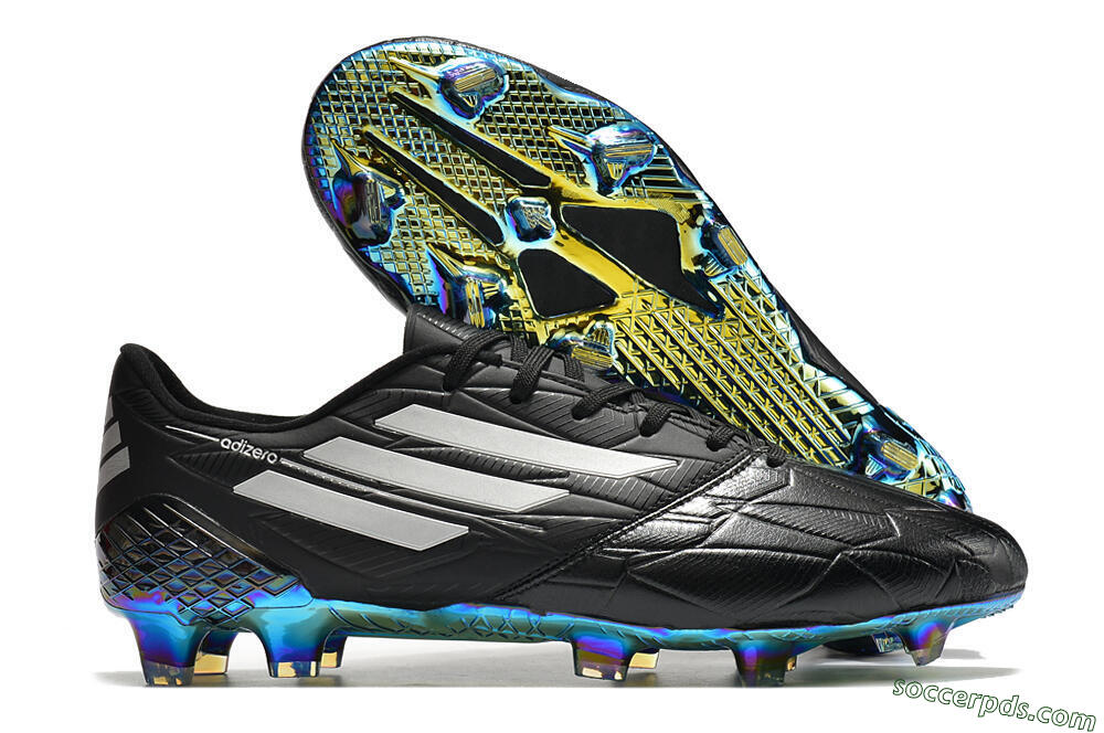 Adidas F50 Adizero Ghosted FG Low-Tops Football Boots - Black/White/Gold 1