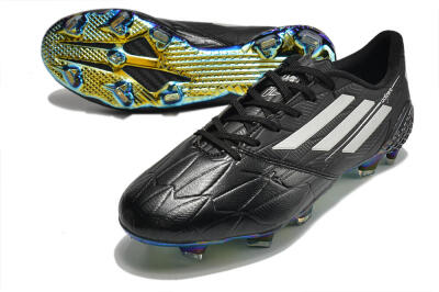 Adidas F50 Adizero Ghosted FG Low-Tops Football Boots - Black/White/Gold