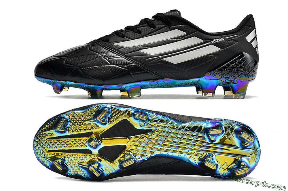 Adidas F50 Adizero Ghosted FG Low-Tops Football Boots - Black/White/Gold 0