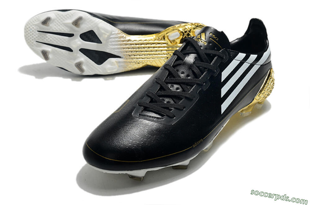 Adidas F50 Adizero Ghosted FG Low-Tops Football Boots - Black/White/Gold 3