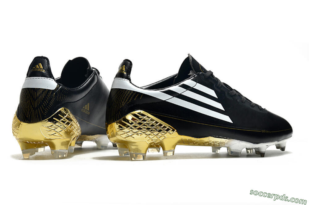 Adidas F50 Adizero Ghosted FG Low-Tops Football Boots - Black/White/Gold 6