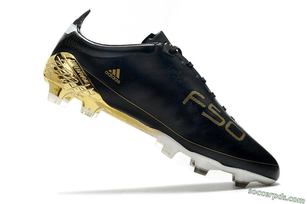 Adidas F50 Adizero Ghosted FG Low-Tops Football Boots - Black/White/Gold 4