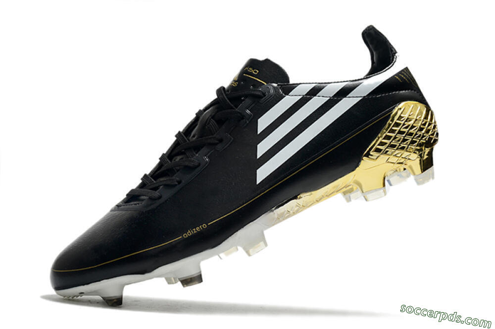 Adidas F50 Adizero Ghosted FG Low-Tops Football Boots - Black/White/Gold 5