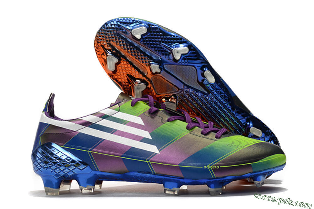 Adidas F50 Adizero Ghosted FG Low-Tops Football Boots - Purple/Blue/Yellow 1