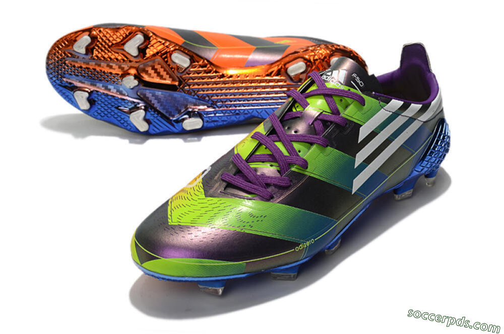 Adidas F50 Adizero Ghosted FG Low-Tops Football Boots - Purple/Blue/Yellow 3