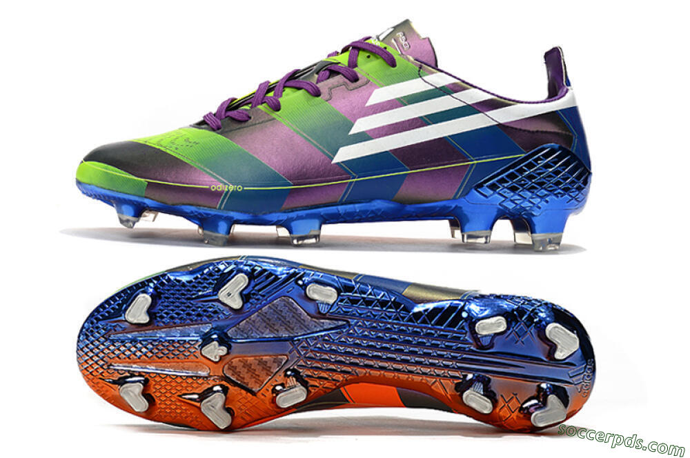Adidas F50 Adizero Ghosted FG Low-Tops Football Boots - Purple/Blue/Yellow 0