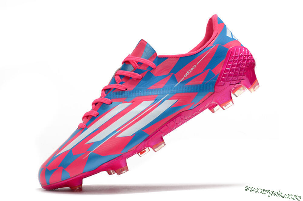 Adidas F50 Adizero Ghosted FG Low-Tops Football Boots - Pink/White/Blue 5