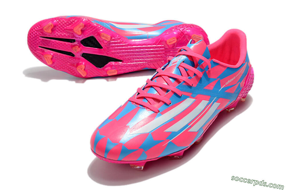 Adidas F50 Adizero Ghosted FG Low-Tops Football Boots - Pink/White/Blue 3