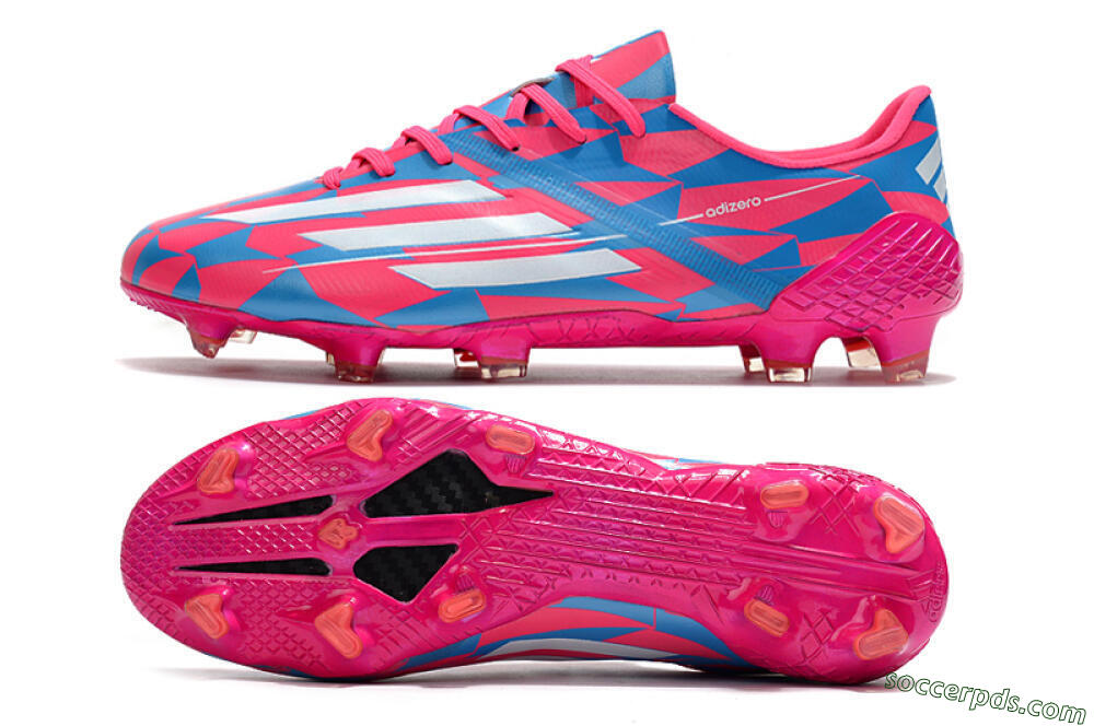 Adidas F50 Adizero Ghosted FG Low-Tops Football Boots - Pink/White/Blue 0