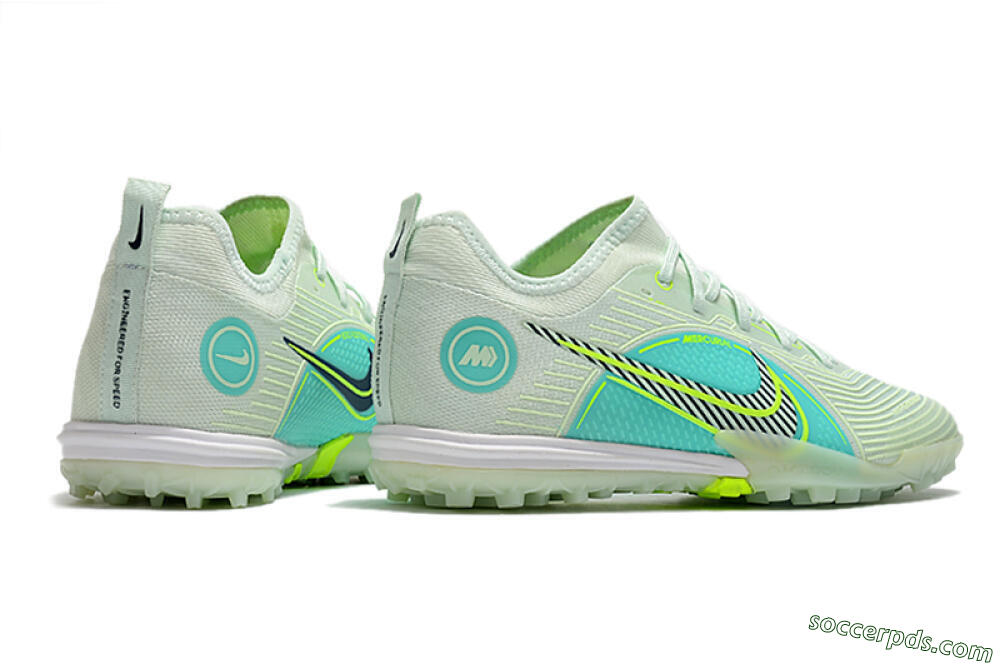 Nike Mercurial Vapor 14 Pro TF Low-Tops Football Shoes - Yellow/Black/Jade 6