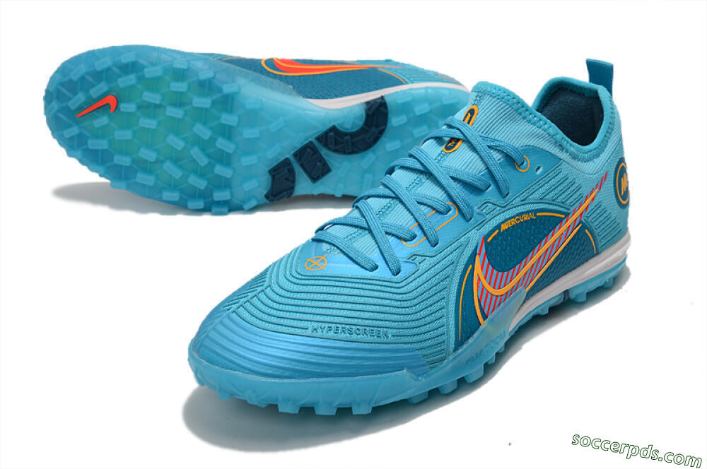 Nike Mercurial Vapor 14 Pro TF Low-Tops Football Shoes - Jade/Yellow/Red 3