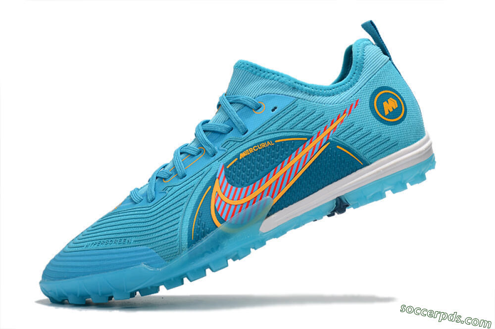 Nike Mercurial Vapor 14 Pro TF Low-Tops Football Shoes - Jade/Yellow/Red 5