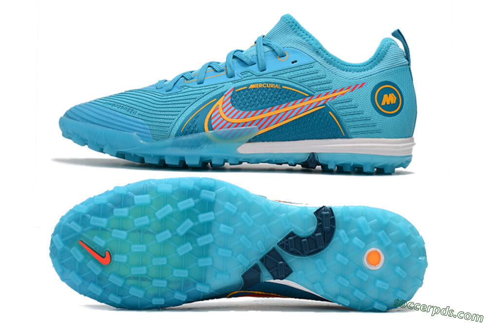 Nike Mercurial Vapor 14 Pro TF Low-Tops Football Shoes - Jade/Yellow/Red 0