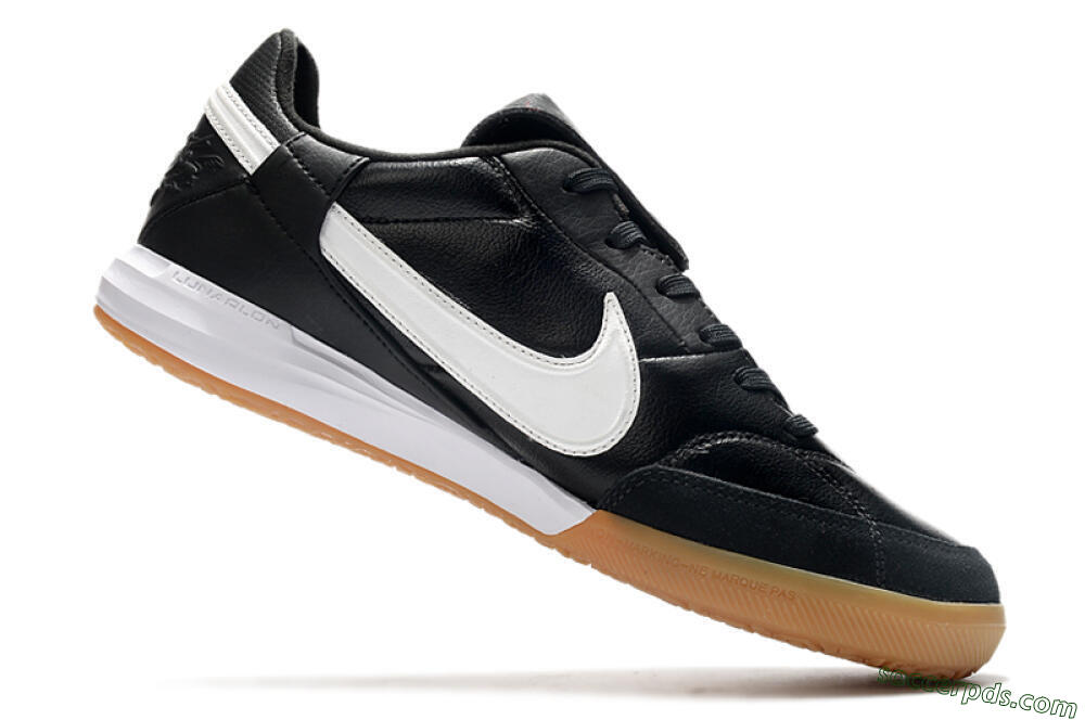 Nike The Premier 3 IC Low-Tops Football Shoes - Black/White/Brown 4