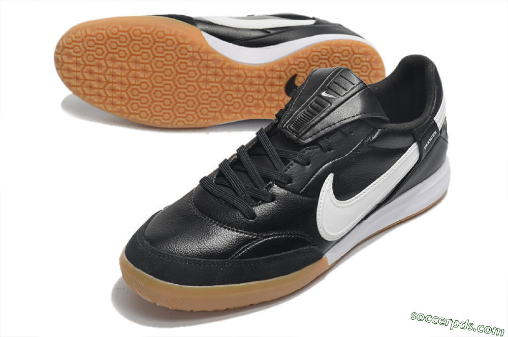 Nike The Premier 3 IC Low-Tops Football Shoes - Black/White/Brown 3