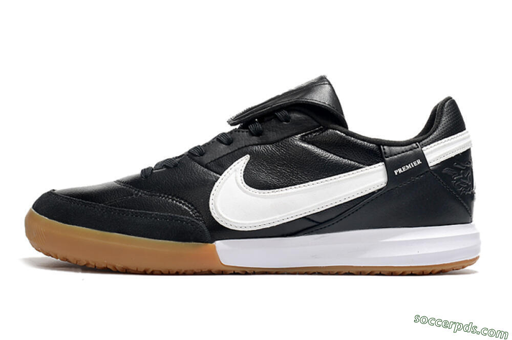 Nike The Premier 3 IC Low-Tops Football Shoes - Black/White/Brown 2