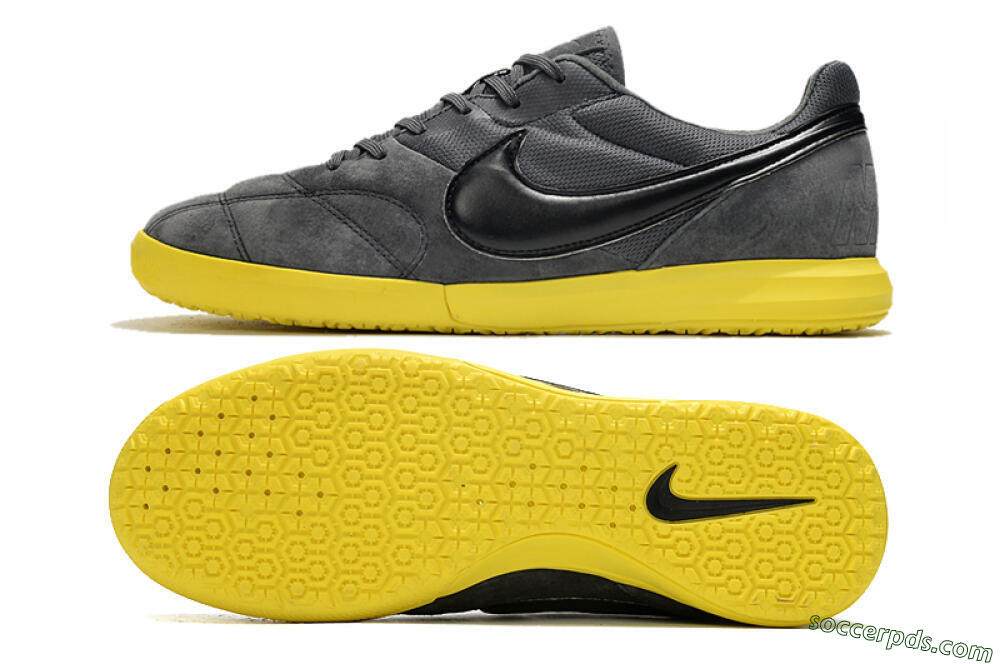 Nike Premier 2 Sala IC Low-Tops Football Shoes - Grey/Black/Yellow 0
