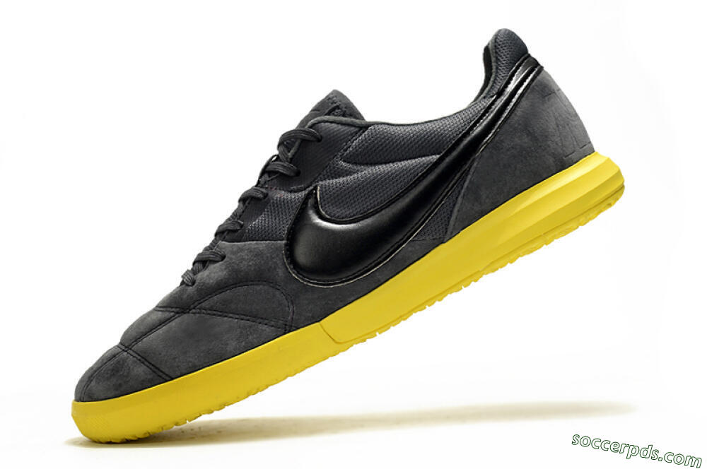 Nike Premier 2 Sala IC Low-Tops Football Shoes - Grey/Black/Yellow 5