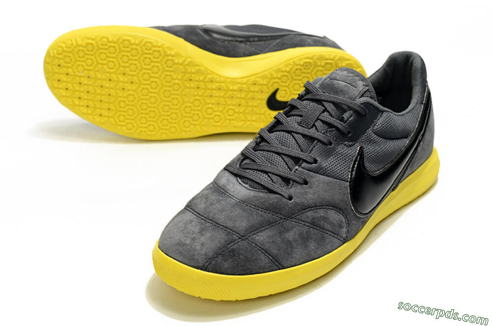 Nike Premier 2 Sala IC Low-Tops Football Shoes - Grey/Black/Yellow 3