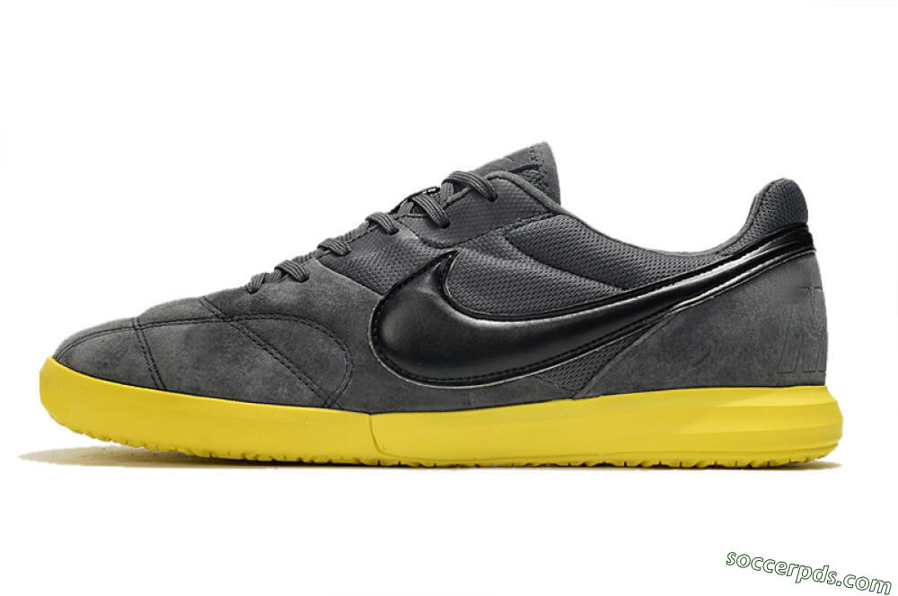 Nike Premier 2 Sala IC Low-Tops Football Shoes - Grey/Black/Yellow 2