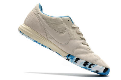 Nike Premier 2 Sala IC Low-Tops Football Shoes - Beige/White/Blue