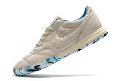 Nike Premier 2 Sala IC Low-Tops Football Shoes - Beige/White/Blue