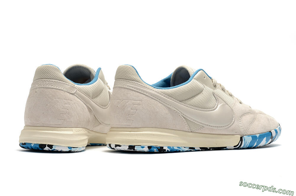 Nike Premier 2 Sala IC Low-Tops Football Shoes - Beige/White/Blue 6