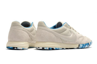 Nike Premier 2 Sala IC Low-Tops Football Shoes - Beige/White/Blue