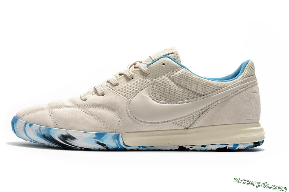 Nike Premier 2 Sala IC Low-Tops Football Shoes - Beige/White/Blue 2