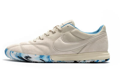 Nike Premier 2 Sala IC Low-Tops Football Shoes - Beige/White/Blue