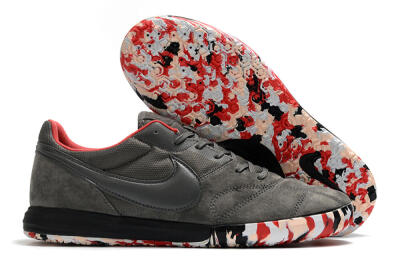 Nike Premier 2 Sala IC Low-Tops Football Shoes - Grey/White/Red
