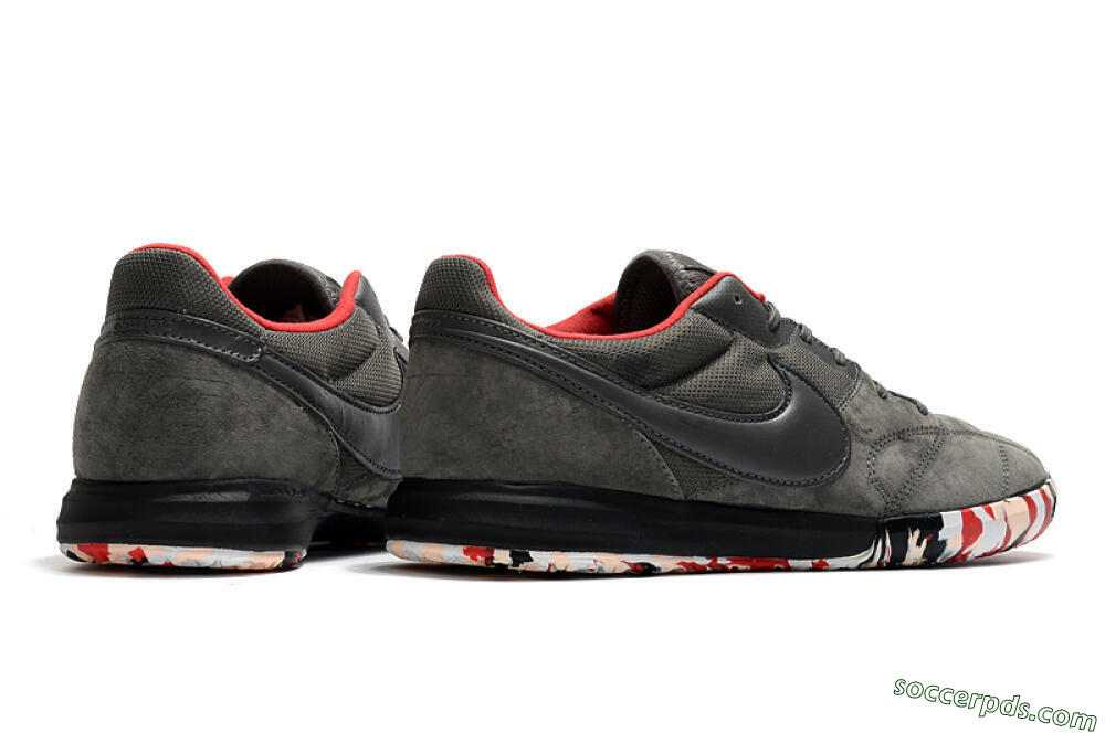 Nike Premier 2 Sala IC Low-Tops Football Shoes - Grey/White/Red 6