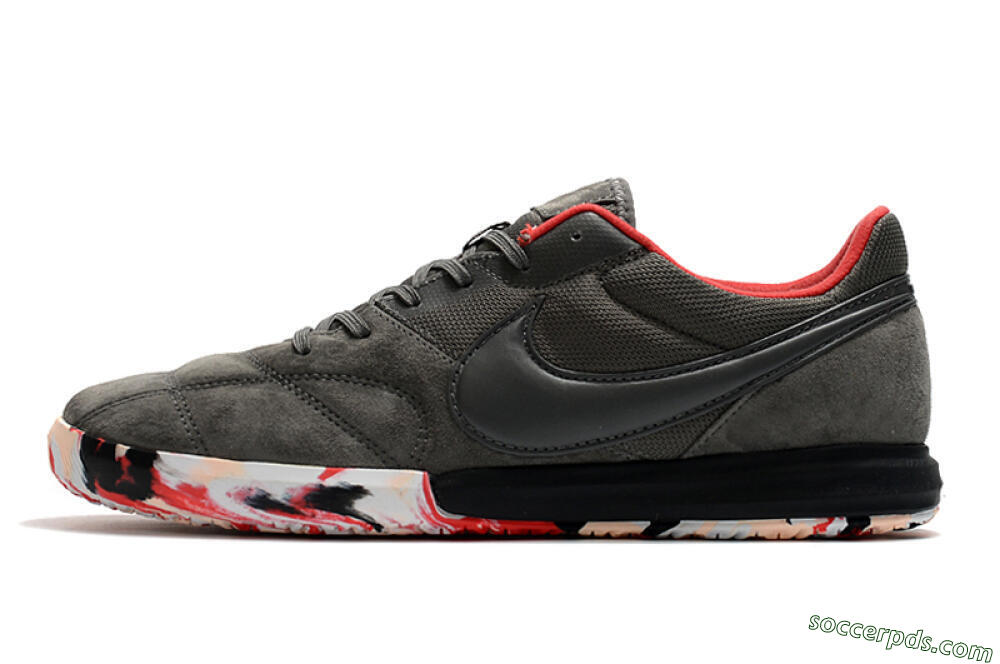 Nike Premier 2 Sala IC Low-Tops Football Shoes - Grey/White/Red 2