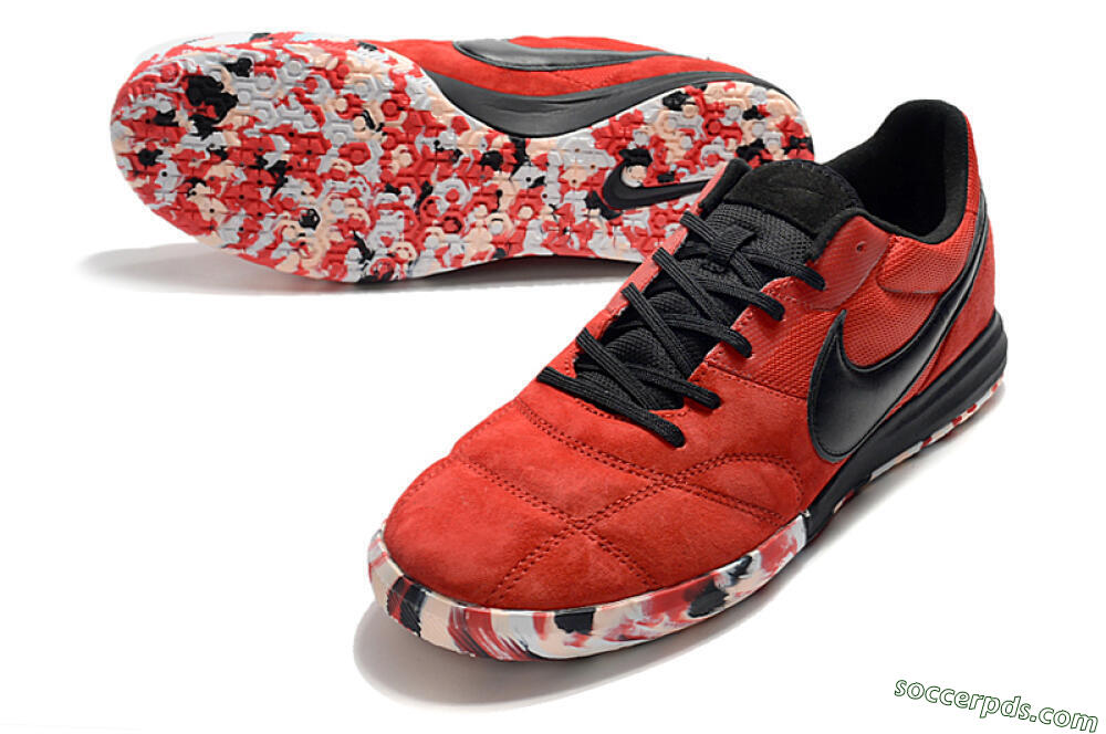 Nike Premier 2 Sala IC Low-Tops Football Shoes - Red/Black/White 3